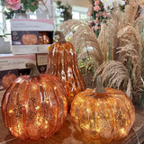 Fall Accessories - Large Golden Glass Pumpkin