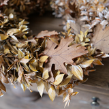 Faux Flower Wreath - Autumn Dried Oak