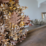 Faux Flower Wreath - Autumn Dried Oak