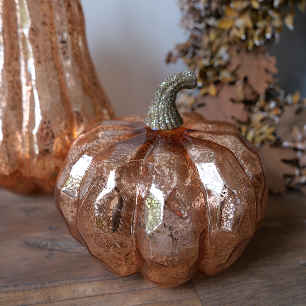 Fall Accessories - Small Golden Glass Pumpkin