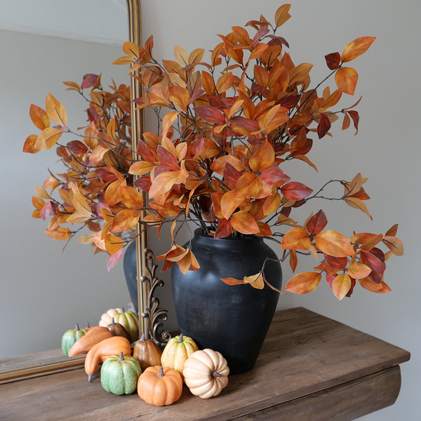 Fall Accessories - Small Mix of Six Faux Pumpkins