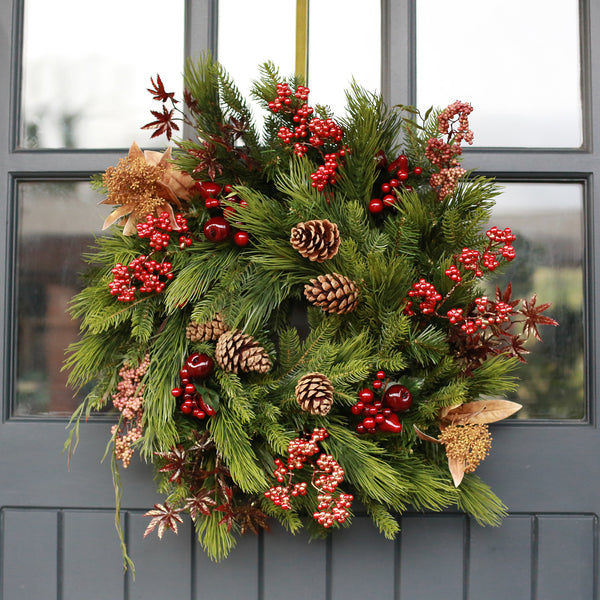 Faux Flower Wreath - Winter Berry Deluxe