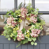 Faux Flower Wreath - Hydrangea Deluxe