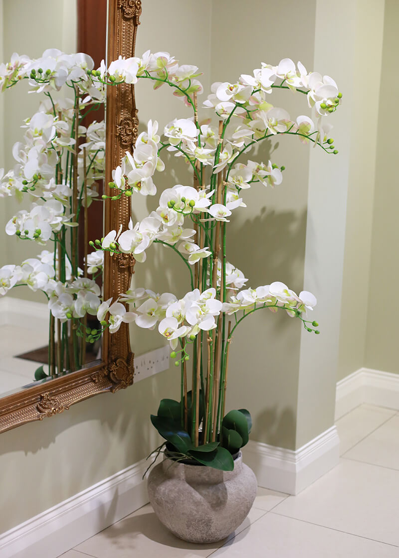 Deluxe Tall Potted Faux Orchid