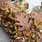 Faux Flower Wreath - Autumn Dried Oak