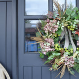 Faux Flower Wreath - Autumn Hydrangea Deluxe